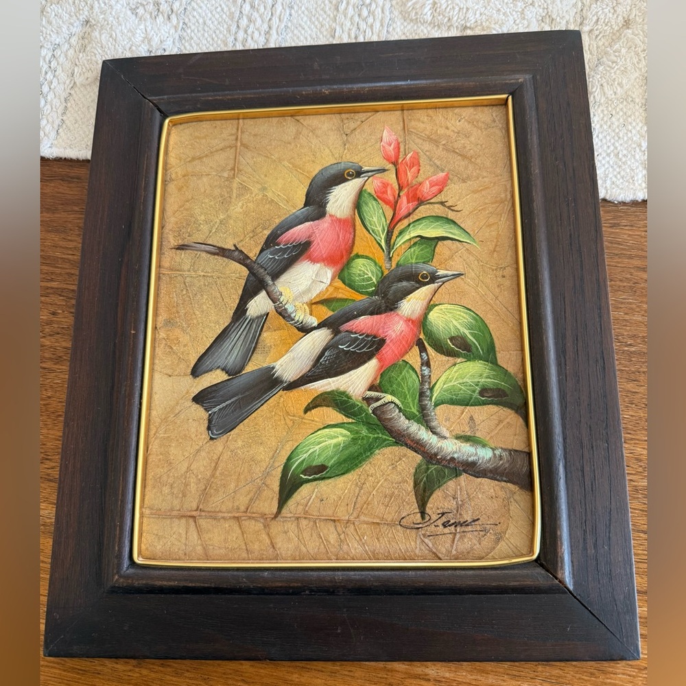 Vintage Colorful Mixed Media Birds Paintings - Picture 3 of 16